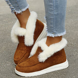 Bottines de neige femmes fourrure peluche hiver chaud chaussures cuir suédé confortable