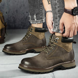 Bottes d'hiver en cuir naturel de vache véritable chaussures pour hommes les plus chaudes