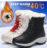 Bottes de neige en peluche chaude bottines d'hiver pour femmes chaussons imperméables