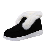 Bottines de neige femmes fourrure peluche hiver chaud chaussures cuir suédé confortable