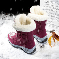 Bottes d'hiver neige femme haute qualité mi-mollet à lacets chaussures confortables imperméables