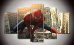 Tableau Spiderman En Action Chambre Salon Mural HD Imprimer 5 Panneaux Déco