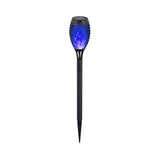 Lampe Solaire Flamme Torche 12 LED Scintillante Étanche Bleu Violet Jaune Original Déco
