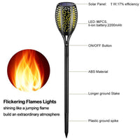 Lampe solaire de jardin LED imitation flamme torche ampoule IP65 étanche décor original