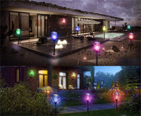 Lampe solaire de jardin LED imitation flamme torche ampoule IP65 étanche décor original
