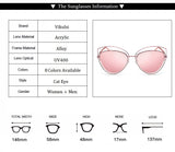 Lunettes De Soleil Surdimensionné Tendance 2019 Femmes Miroir Rose Cat Eye Vintage