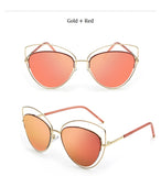 Lunettes De Soleil Surdimensionné Tendance 2019 Femmes Miroir Rose Cat Eye Vintage