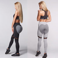 Sexy Heart Yoga Pantalons Femmes Patchwork Yoga Leggings Push Up Leggins