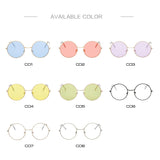 Lunettes De Soleil Pour Femmes Marque Design Cadre Métal Cercle Oculos UV400