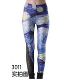 Leggings Fashion Motif Style Galaxy Space Grande Élasticité Transpiration Séchage Rapide