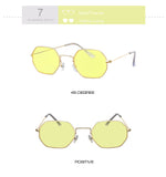 Lunettes De Soleil Unisexe Forme Hexagonale Rétro Design Classique Miroir Oculos UV400