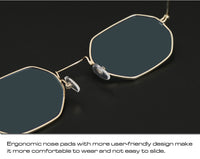 Lunettes De Soleil Unisexe Forme Hexagonale Rétro Design Classique Miroir Oculos UV400