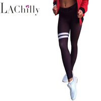 Nouveauté Printemps été 2019 Skinny Leggings Noir Stripe Fitness Haute Élasticité