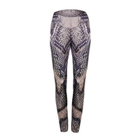 Legging Fitness taille haute Femme longueur cheville pantalons impression peau Serpent