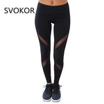 SVOKOR Maille Patchwork Leggings Femmes Polyester Noir Taille Haute Cheville-Longueur Pantalon D'entraînement Sexy Legging Femme Fitness