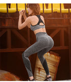 Pantalon De Yoga Femme Haute Élasticité Taille Haute Yoga Leggings  Hip Up Fitness Sport