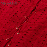 MissyChill rouge robe de vacances d'été sexy à volants,moulante courte et élégante mini robe à pois