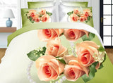 Ensemble de Literie 3D fleurs Roses lilas style pastoral 4pcs