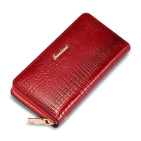 Jamarna Portefeuille Femelle Motif De Crocodile PU Longue Bourse D'embrayage Mobile Téléphone Titulaire de la Carte Pièce Femmes Portefeuilles Avec Fermeture À Glissière Bourse Rouge