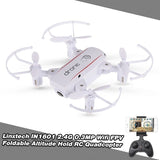 Linxtec IN1601 480P 720P Mini Dron RC Cam Wifi FPV Pliable Altitude Hold Télécommande