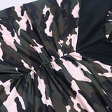 Femmes Dos Nu été 2019 Enveloppe Camouflage Gaine Playsuit Sexy D'été