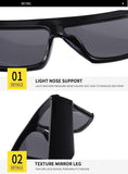 Lunettes De Soleil Unisexe Vintage Cadre Surdimensionné Nuances UV400 Oculos