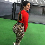 Sexy Léopard Leggins Femmes Push Up Workout Taille Haute Élastique Sportswear 3 Couleur