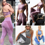 Leggings pour femmes Gym Fitness Vêtements Sporty 2 Piece Set Leggings Sexy