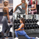 Leggings pour femmes Gym Fitness Vêtements Sporty 2 Piece Set Leggings Sexy