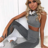 Leggings pour femmes Gym Fitness Vêtements Sporty 2 Piece Set Leggings Sexy