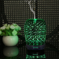 3D de feux d'artifice en verre Diffuseur D'huiles essentielles ultrasonique de brume fraîche