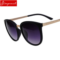 Lunettes de soleil rondes surdimensionnées SIMPRECT Femmes Marque Designer UV400