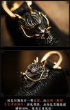 Portefeuille cuir de Requin véritable+Dragon 3D fait à la main Unisexe,porte-cartes rétro