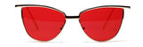 Lunettes De Soleil Femmes Monture Classique En Métal Clear Red Lens Shades UV400