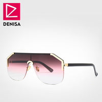 DENISA Bleu Lunettes De Soleil Surdimensionnées Sans Monture Unisexe Nouveauté 2019 UV400