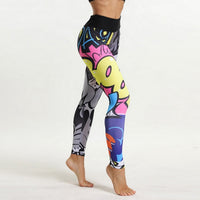 Vertvie Lettre Imprimé Femmes Sport Leggings Taille Haute Push Up Pantalons De Yoga