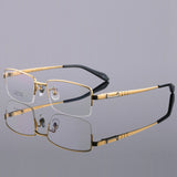 Pure Titanium Spectacle Frame Men Prescription Eyeglasses Computer Optical Clear Gold Eye Glasses Frame For Male Eyewear YQ279