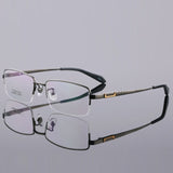 Pure Titanium Spectacle Frame Men Prescription Eyeglasses Computer Optical Clear Gold Eye Glasses Frame For Male Eyewear YQ279