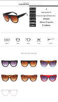 Lunettes de soleil monture plate yeux de chat,unisexes classiques de la mode UV400