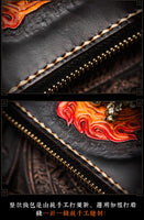 Portefeuilles très original pour femmes en relief à la verticale en cuir véritable