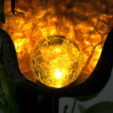 Lampe Solaire flamme de jardin lumière LED support métal,effet véritable déco pelouse